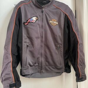 Harley-Davidson Men's Gray and Black Jacket Size Large